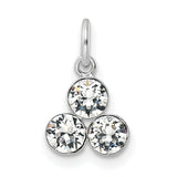 Sterling Silver Triangle Pendant with Cubic Zirconia, Cluster Design, Minimalist Jewelry for Women