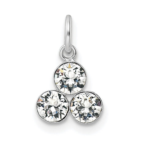 Sterling Silver Triangle Pendant with Cubic Zirconia, Cluster Design, Minimalist Jewelry for Women