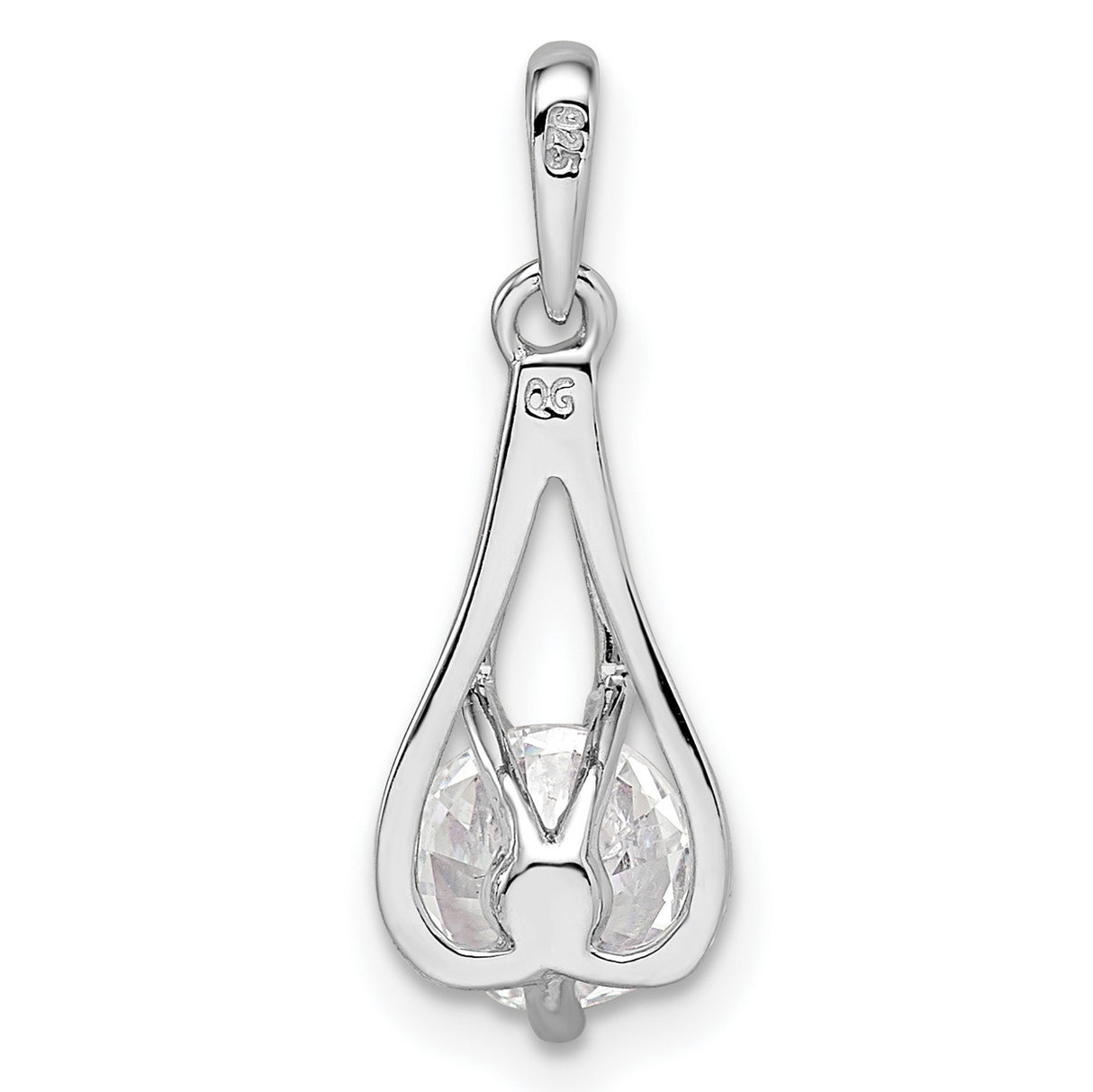 CZ Charm Pendant in Real 925 Sterling Silver