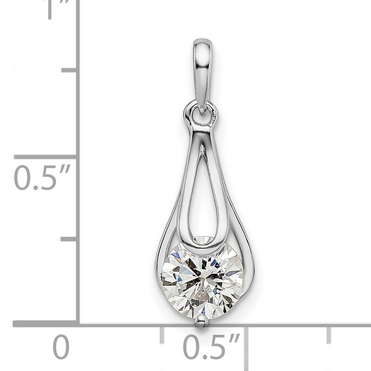 CZ Charm Pendant in Real 925 Sterling Silver