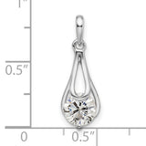 CZ Charm Pendant in Real 925 Sterling Silver