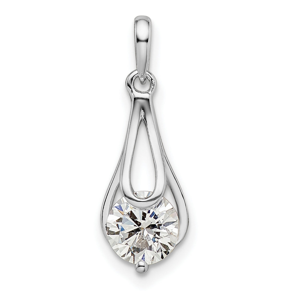 CZ Charm Pendant in Real 925 Sterling Silver