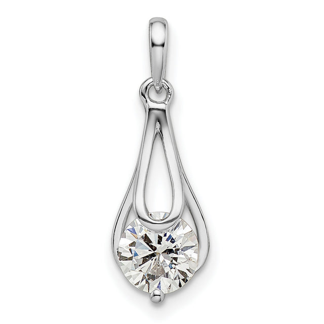 CZ Charm Pendant in Real 925 Sterling Silver