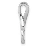 Sterling Silver Swirl Pendant with Teardrop Shape and Cubic Zirconia Accents
