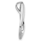 Sterling Silver Teardrop Pendant with Open Abstract Design and Cubic Zirconia Accent