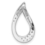 Sterling Silver Teardrop Pendant with Open Abstract Design and Cubic Zirconia Accent