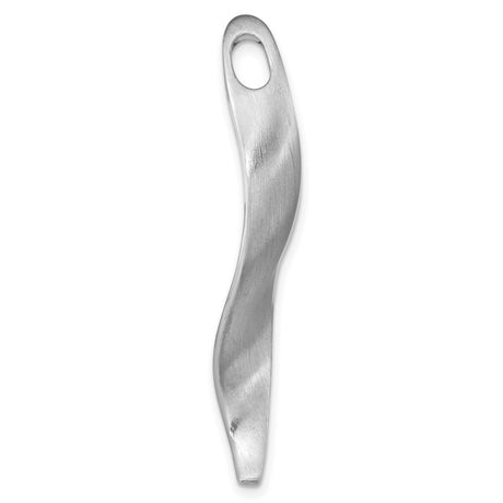 Sterling Silver Flame Pendant with Brushed Finish, Minimalist Unisex Abstract Design