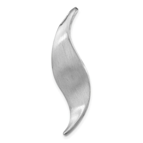 Sterling Silver Flame Pendant with Brushed Finish, Minimalist Unisex Abstract Design