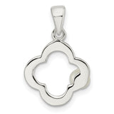 Sterling Silver Pendant with Simulated Pearl, Clover Quatrefoil Design for Harmony and Luck