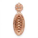 Sterling Silver Pendant with White and Brown Cubic Zirconia, Marquise Cluster Design