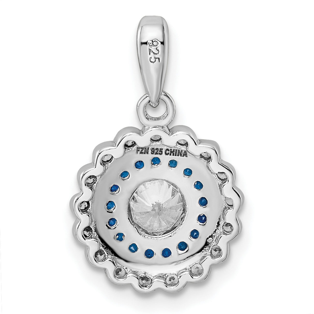 Sterling Silver Evil Eye Pendant with Cubic Zirconia, Round Medallion Spiritual Design for Women