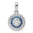 Sterling Silver Evil Eye Pendant with Cubic Zirconia, Round Medallion Spiritual Design for Women