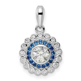 Sterling Silver Evil Eye Pendant with Cubic Zirconia, Round Medallion Spiritual Design for Women