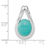 Sterling Silver Teardrop Pendant with Turquoise Cabochon, Open Frame Boho Style for Women