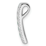 Aqua White CZ Chain Slide Charm Pendant in Real 925 Sterling Silver