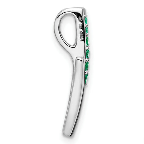 Sterling Silver Flame Pendant with Cubic Zirconia, Abstract Growth and Vitality Design for Women
