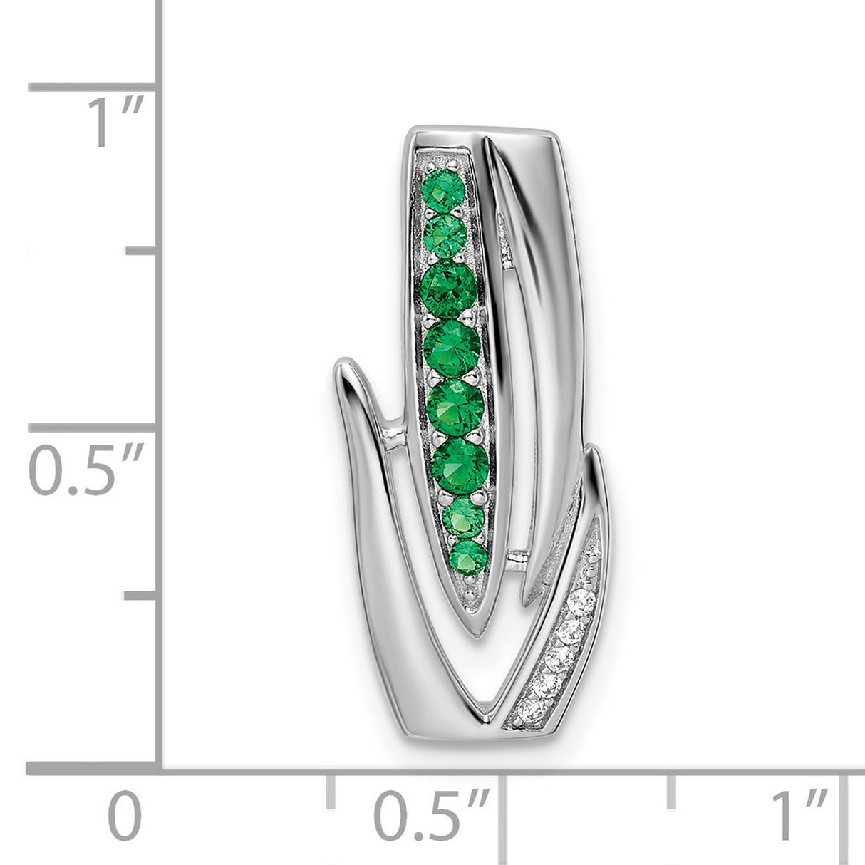 Sterling Silver Flame Pendant with Cubic Zirconia, Abstract Growth and Vitality Design for Women