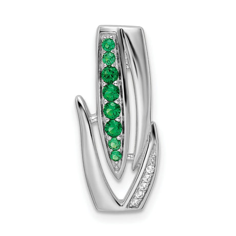 Sterling Silver Flame Pendant with Cubic Zirconia, Abstract Growth and Vitality Design for Women