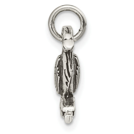 Sterling Silver Cardinal Bird Pendant, Memorial Jewelry with Detail and Symbolic Design