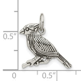 Sterling Silver Cardinal Bird Pendant, Memorial Jewelry with Detail and Symbolic Design
