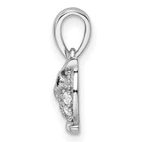 Black White CZ Owl Charm Pendant in Real 925 Sterling Silver