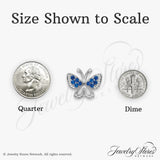Sterling Silver Butterfly Pendant with Blue and White Cubic Zirconia, Nature Inspired Jewelry for Women