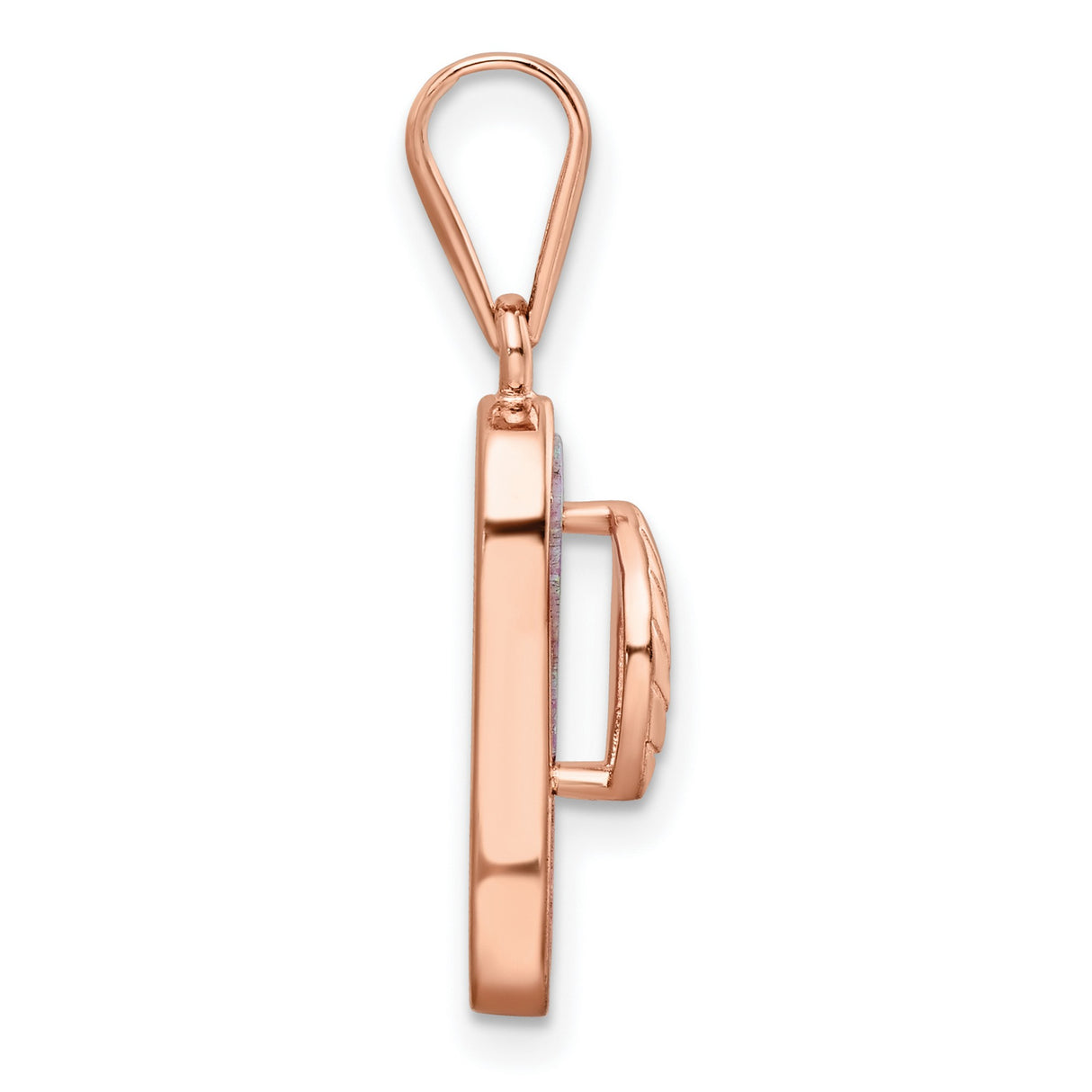 Sterling Silver Rose-Plated Flip-Flop Pendant with Pink and Green Opal Inlay, Tropical Style