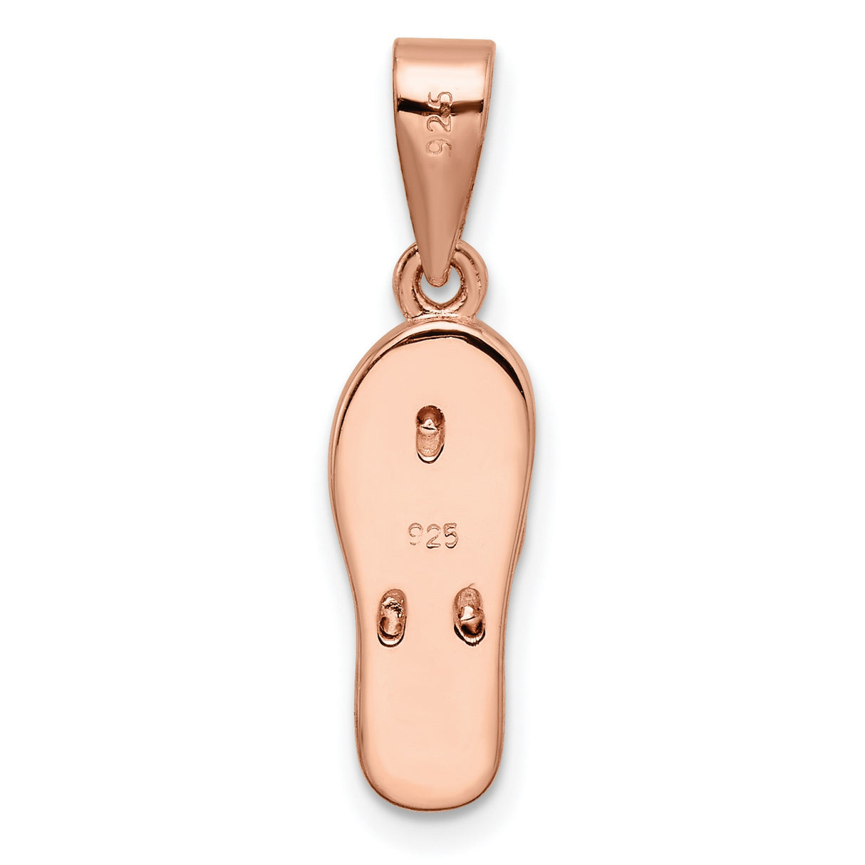 Sterling Silver Rose-Plated Flip-Flop Pendant with Pink and Green Opal Inlay, Tropical Style