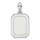 Sterling Silver Pendant with Rectangular Synthetic Opal and Cubic Zirconia Bail