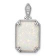 Sterling Silver Pendant with Rectangular Synthetic Opal and Cubic Zirconia Bail