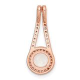 Sterling Silver Teardrop Pendant with Lab Created Opal and Cubic Zirconia Halo