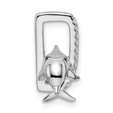 Sterling Silver Dolphin Pendant with Cubic Zirconia, Nautical Ocean-Inspired Jewelry for Women