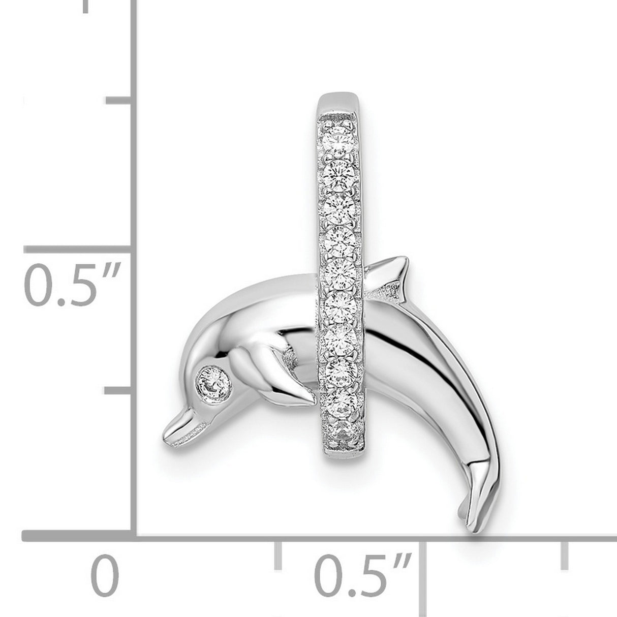 Sterling Silver Dolphin Pendant with Cubic Zirconia, Nautical Ocean-Inspired Jewelry for Women