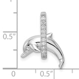 Sterling Silver Dolphin Pendant with Cubic Zirconia, Nautical Ocean-Inspired Jewelry for Women
