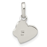 Sterling Silver Heart Pendant with Pink and Red Enamel Hearts and Cubic Zirconia Accent