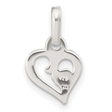 Sterling Silver Heart Pendant with Open Design and Rose Gold Inner Heart for Women