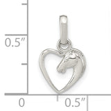 Sterling Silver Horse Head Pendant with Open Heart Design, Equestrian Style for Women and Girls