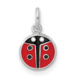 Red Black Enamel Ladybug Childrens Charm Pendant in Real 925 Sterling Silver