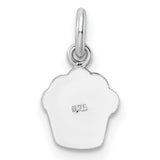Sterling Silver Cupcake Charm with Colorful Enamel Sprinkles and Purple Wrapper