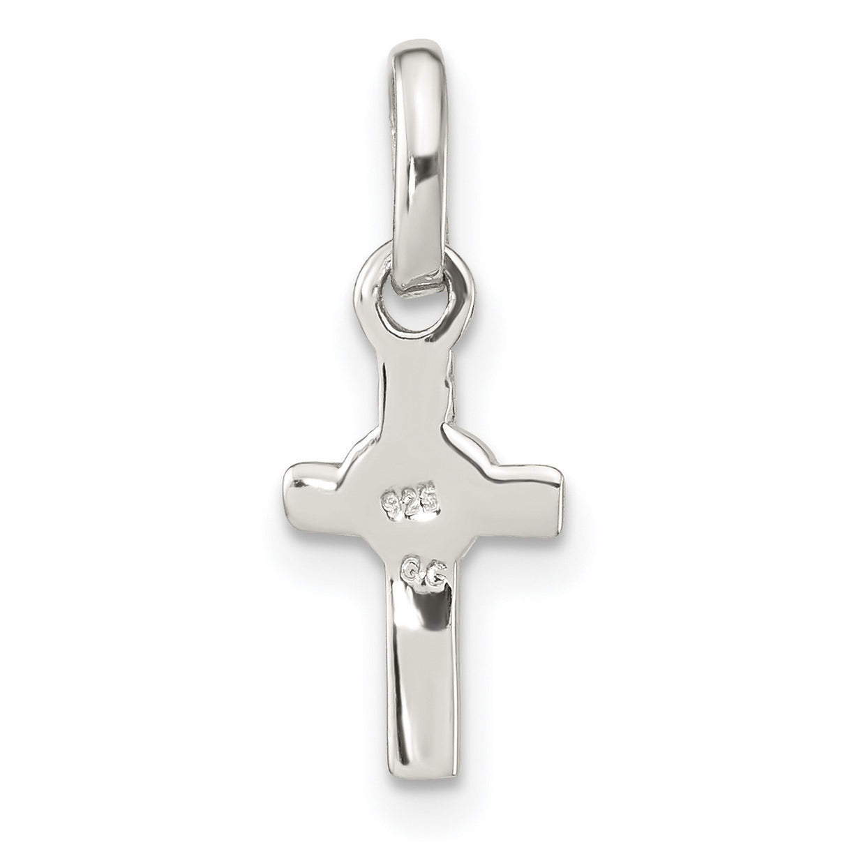Sterling Silver Cross Pendant with Pink Enamel Heart, Modern Spiritual Jewelry