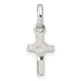 Sterling Silver Cross Pendant with Pink Enamel Heart, Modern Spiritual Jewelry