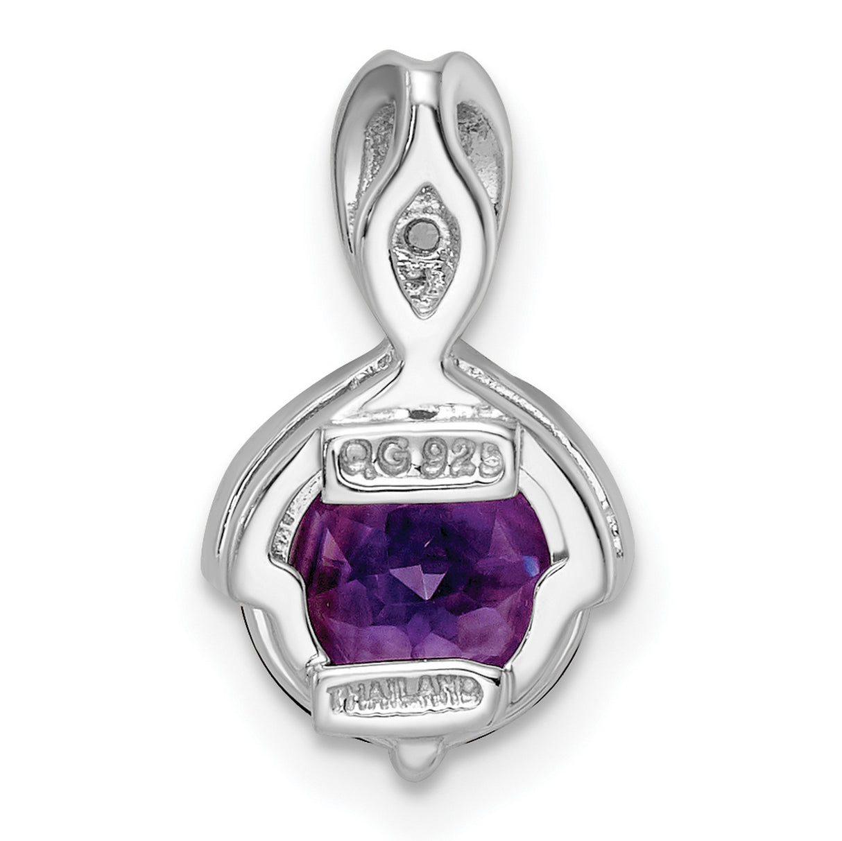 Sterling Silver Pendant with Amethyst and White Topaz Accents, Infinity Design for Women