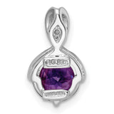 Sterling Silver Pendant with Amethyst and White Topaz Accents, Infinity Design for Women