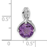Sterling Silver Pendant with Amethyst and White Topaz Accents, Infinity Design for Women