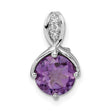 Sterling Silver Pendant with Amethyst and White Topaz Accents, Infinity Design for Women