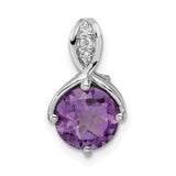 Sterling Silver Pendant with Amethyst and White Topaz Accents, Infinity Design for Women