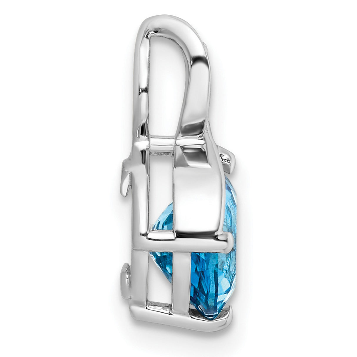 Sterling Silver Pendant with Swiss Blue Topaz and White Topaz in Twisted Loop Design