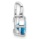 Sterling Silver Pendant with Swiss Blue Topaz and White Topaz in Twisted Loop Design