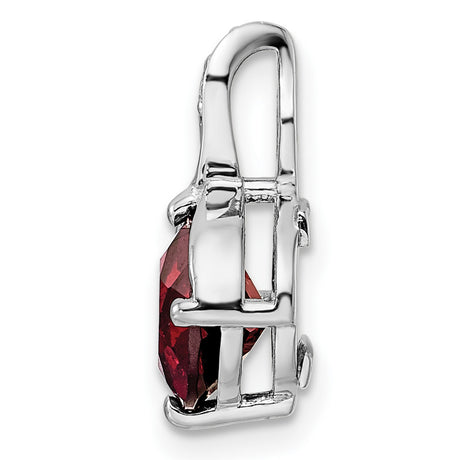 Sterling Silver Infinity Pendant with Garnet and White Cubic Zirconia