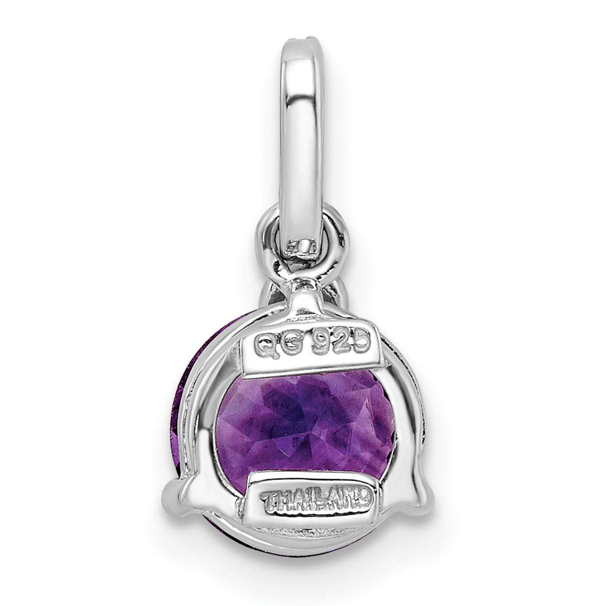 Sterling Silver Pendant with Amethyst and White Topaz Accents, Spiritual Style for Women